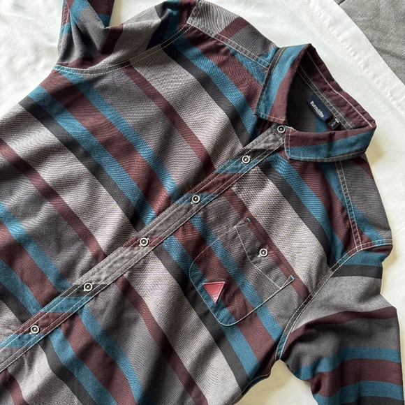 Burnside Mens Cotton Blend Long Sleeve Button Up Casual Dress Shirt Size Large - Picture 14 of 15